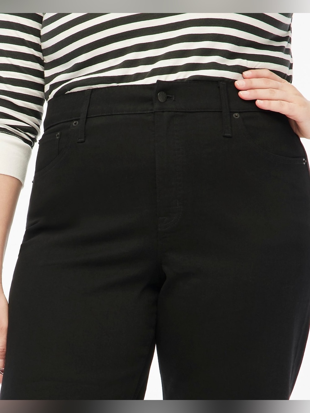 J.Crew Tall Black wide-leg cropped jean in all-day stretch - Picture 5 of 11